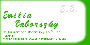 emilia baborszky business card